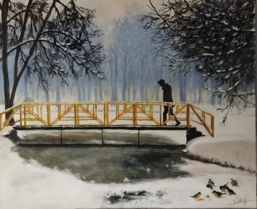 Le promeneur dans la neige