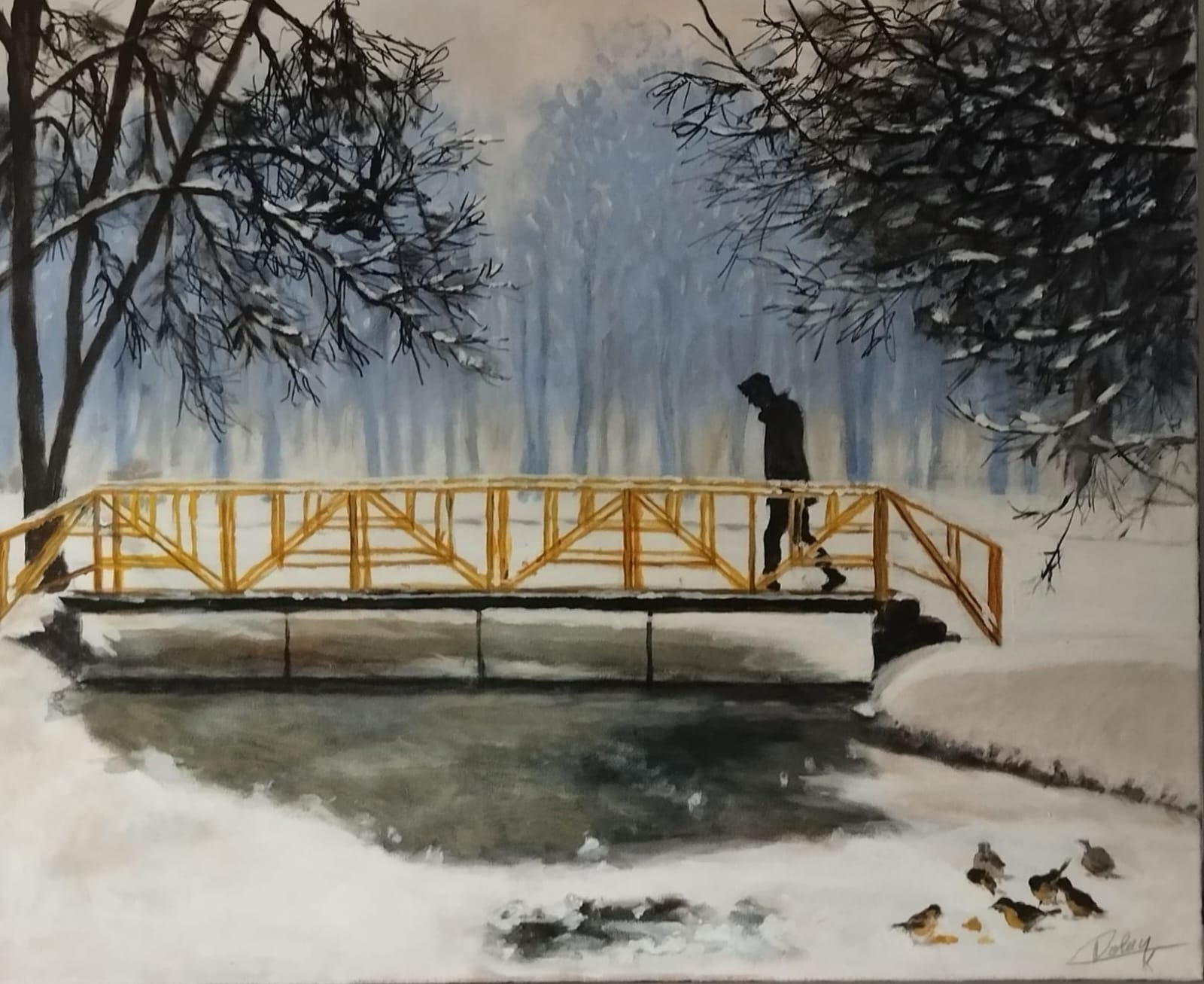 Le promeneur dans la neige
