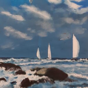 Voiliers en mer agitée