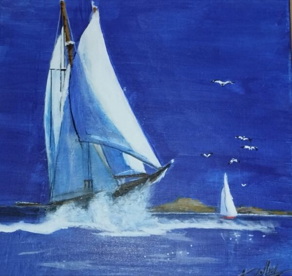 Voilier ciel bleu nuit