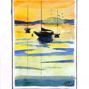 Coucher de soleil – Voiliers