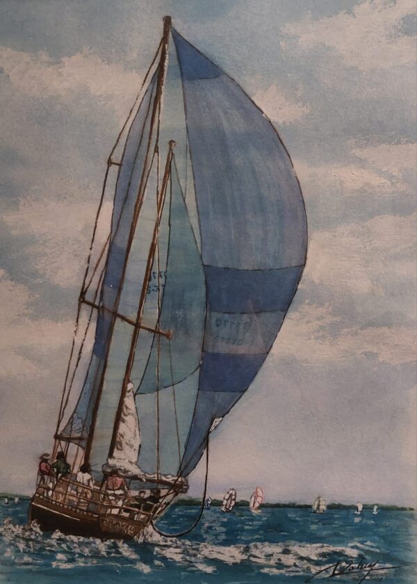 Voilier bleu mer